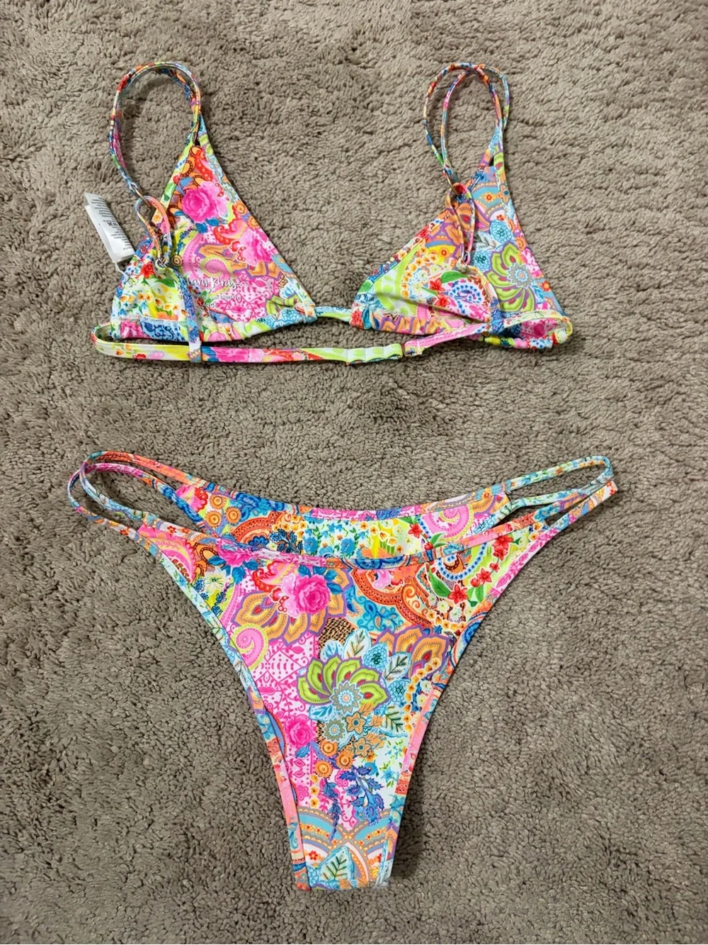 Kulani Kinis Vibrant Multicolor Paisley Triangle Bikini